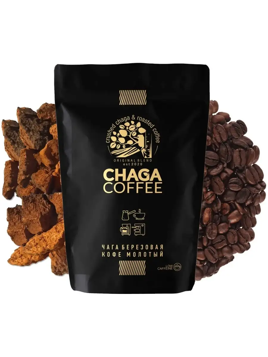 ЧагаКофе Chaga Coffee Чага молотая и кофе 75 г