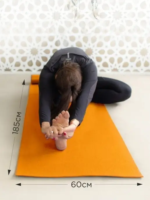 RamaYoga Лёгкий и прочный коврик для йоги и фитнеса из Германии 183, оранжевый, фото 7