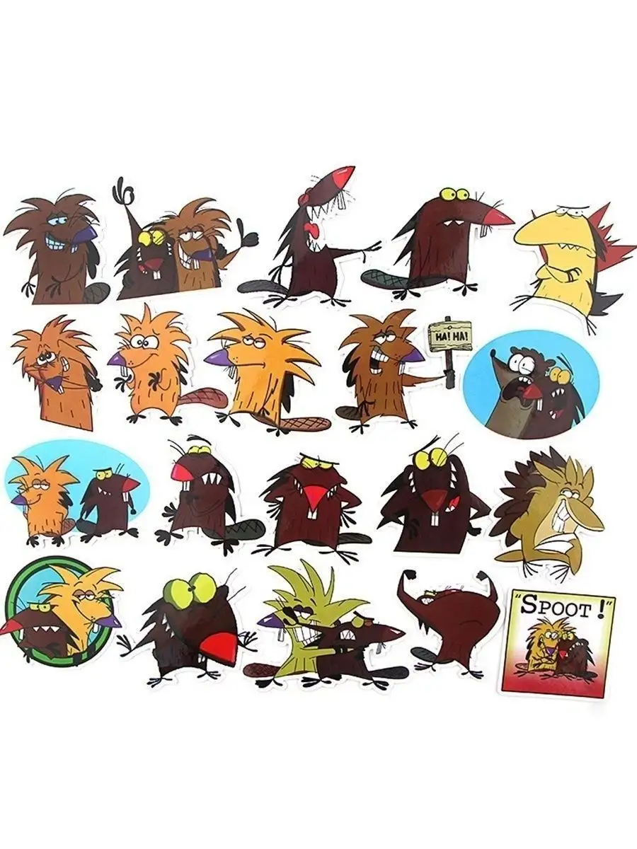 Набор наклеек Крутые бобры 20шт./Angry Beavers sticker pack 20pcs./ Стикеры  самоклеящиеся STICKER BOMBING 25932608 купить в интернет-магазине  Wildberries