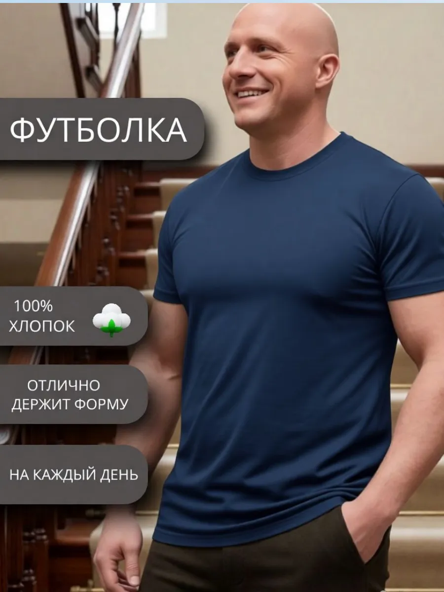 Футболка базовая однотонная с коротким рукавом