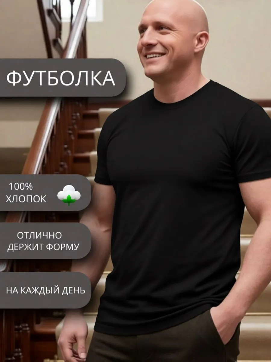 Футболка базовая однотонная с коротким рукавом