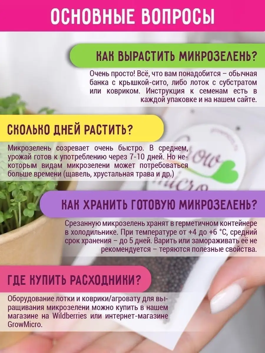 Щавель семена микрозелени Кровавая Мэри GrowMicro 25948719 купить в  интернет-магазине Wildberries