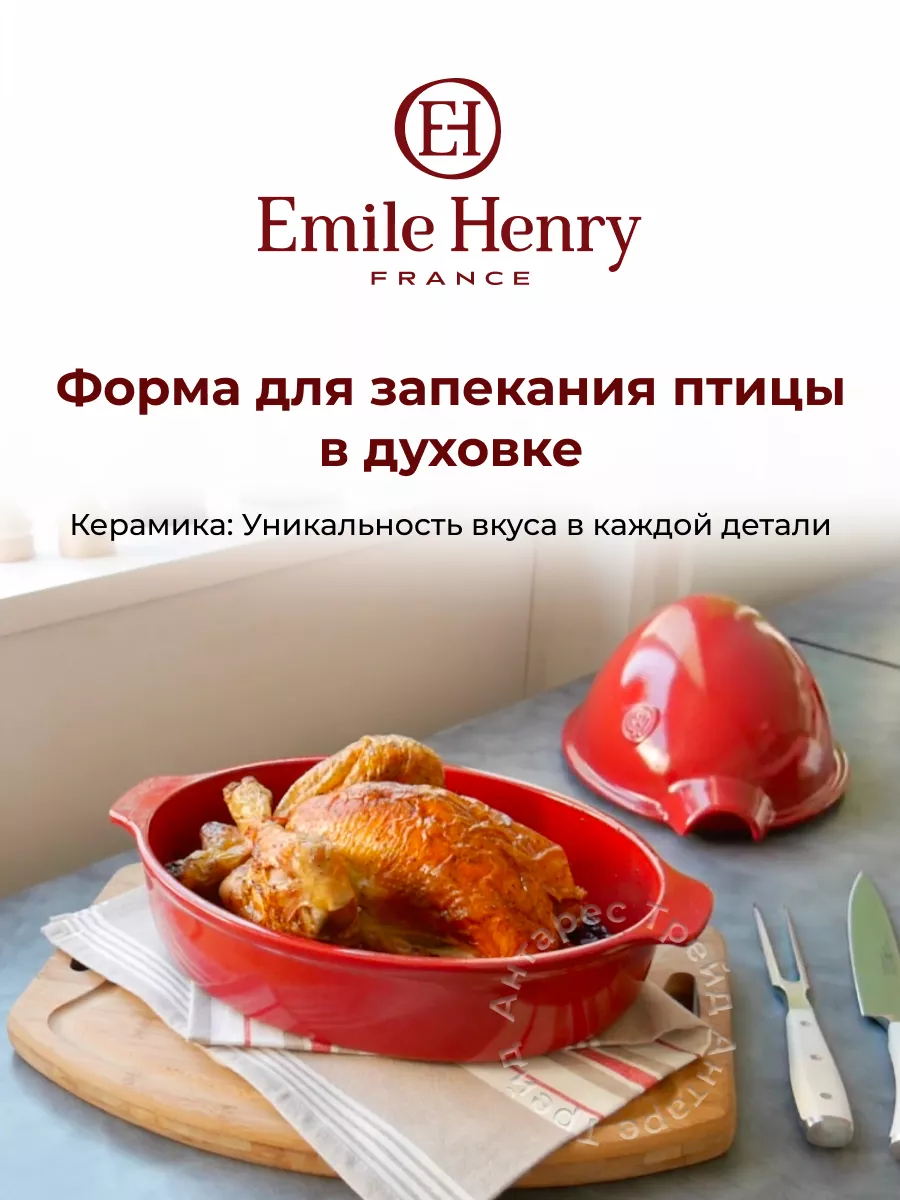 Форма для птицы керамическая утятница 41х27 см. Emile Henry 26023886 купить  за 25 932 ₽ в интернет-магазине Wildberries