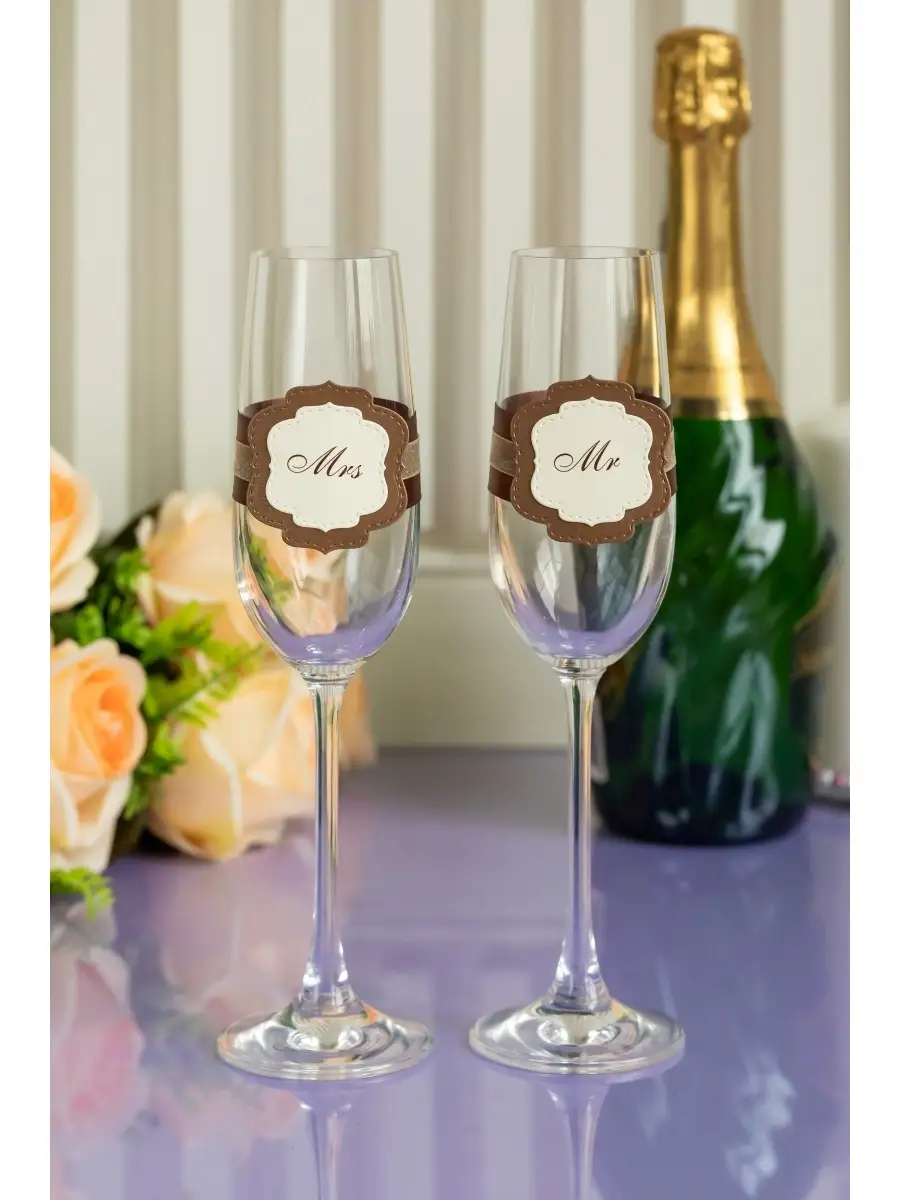 Свадебные бокалы для шампанского