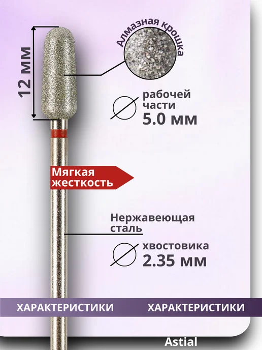 Astial Фрезы для маникюра Почка закругленная, 806.104.263.514.050, вариант, фото 2