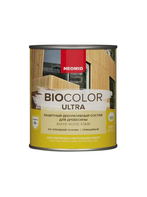 Neomid Пропитка для дерева BIO COLOR ULTRA махагон 0,9л, 900 мл, фото 2