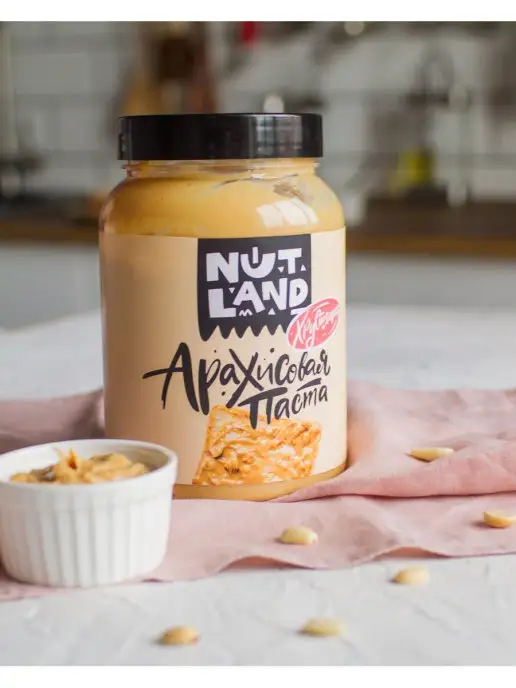 Nut Land Арахисовая паста с кусочками арахиса 1 кг, 1 кг, фото 5