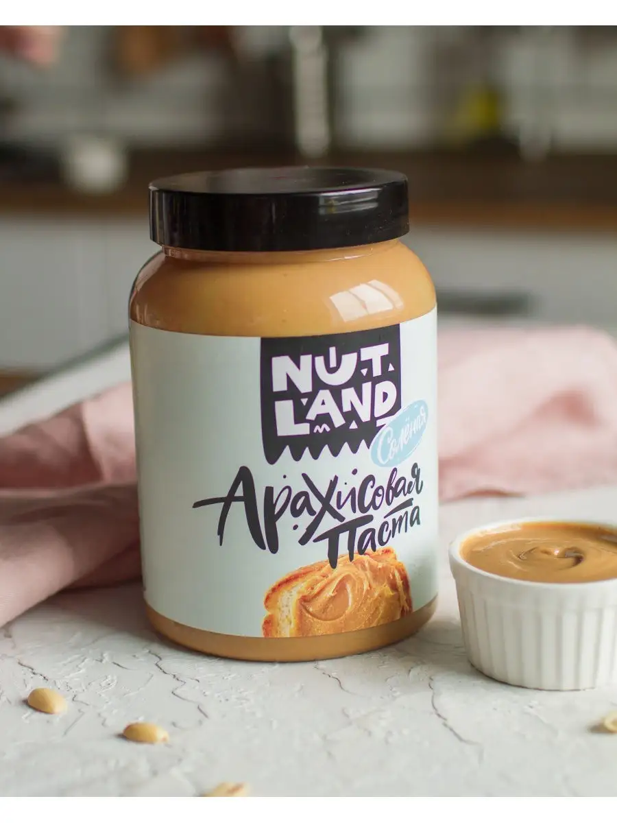 Арахисовая паста с солью 1 кг Nut Land 26071755 купить за 531 ₽ в  интернет-магазине Wildberries