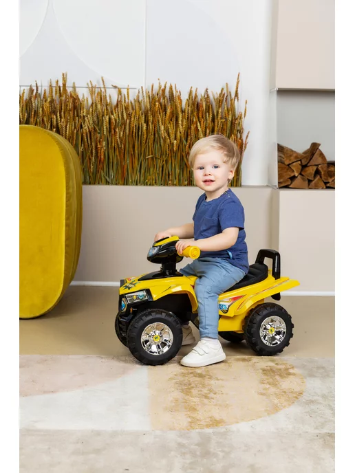 babycare Пушкар каталка Super ATV кожаное сиденье, желтый, фото 2