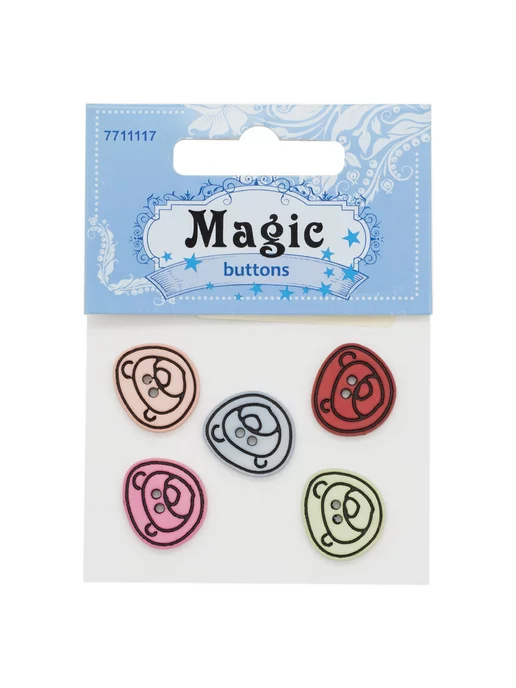 Magic Buttons Пуговицы декоративные, Мишки 17*16 мм, 5 шт, 17x16 мм, 5 шт, фото 5