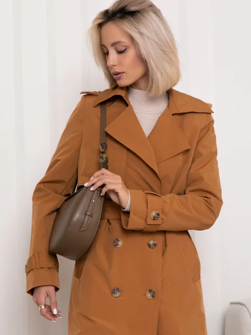 E-Line moda Плащ осенний, бежевый, фото 3