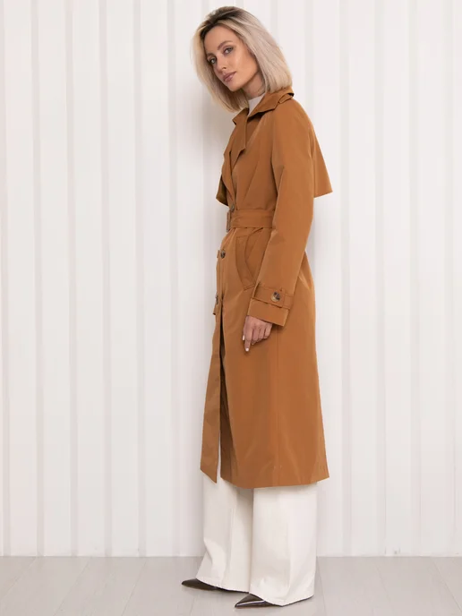 E-Line moda Плащ осенний, бежевый, фото 7