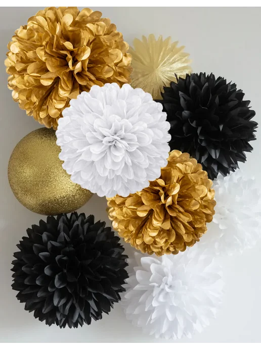 Happy poms Бумажные помпоны для праздника 35, 25 см, набор 6 шт, 6 шт, фото 6