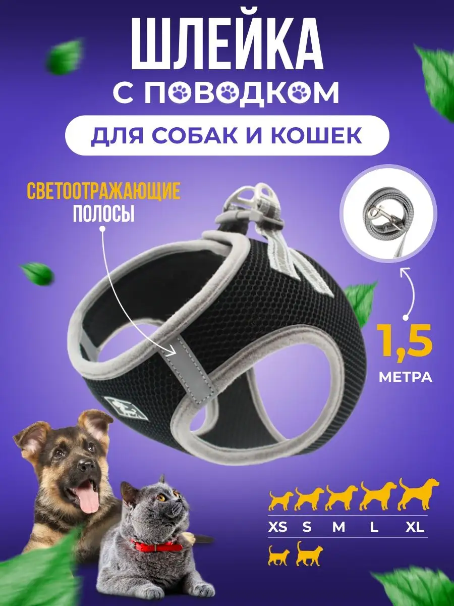 Шлейка для собак мелких и средних пород, для кошек Slimpi 26202699 купить в  интернет-магазине Wildberries