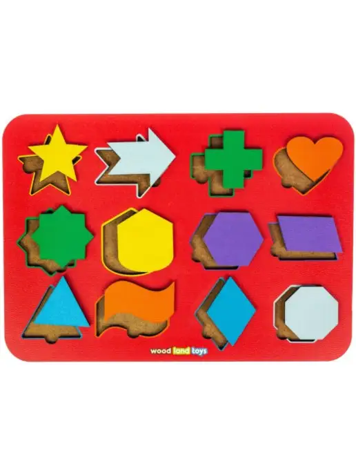WoodLandToys Деревянная игра "Геометрические фигуры 3", Монтессори, вариант, фото 2