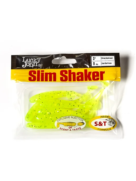 Lucky John Виброхвосты съедобные искусственные SLIM SHAKER 7.6см 071, желтый, фото 5