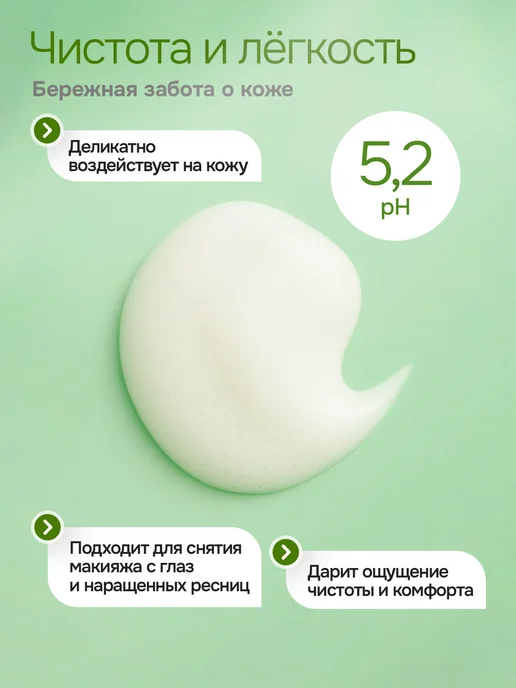 GreenIDEAL Мусс пенка для умывания очищающая и увлажняющая, 450 мл, фото 5