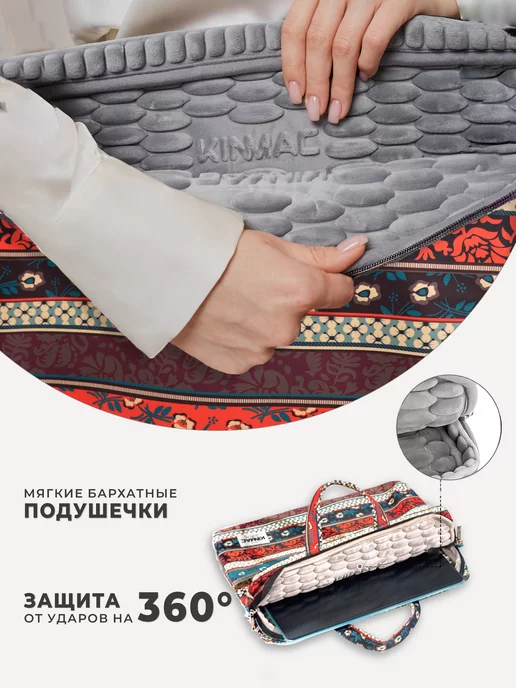 KINMAC Стильная сумка для ноутбука 15.6 дюймов женская, красный, фото 3