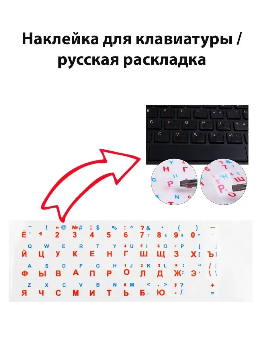 Наклейки на клавиатуру ноутбука русский и английский NeoMobile 26308564  купить за 146 ₽ в интернет-магазине Wildberries