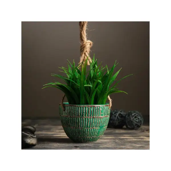 Кашпо керамическое подвесное, 10*10*8см