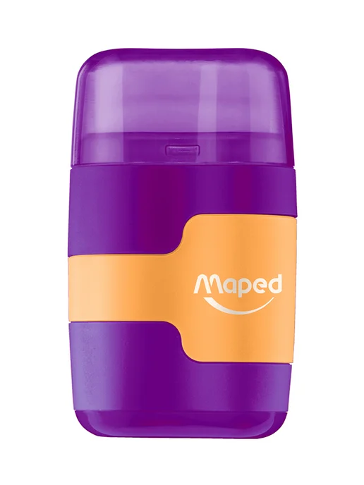 MAPED Точилка на 2 отверстия + ластик, с контейнером, белый, фото 4