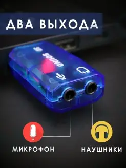 Внешняя звуковая карта/USB MetaGO. Цвет голубой. Вид 2.