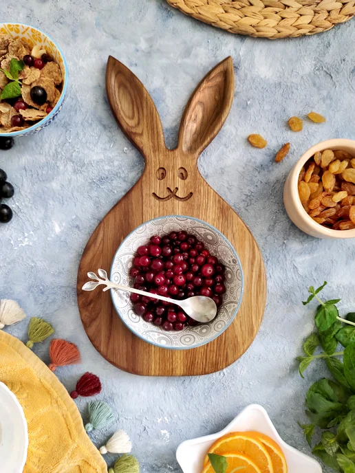 Standart wood Доска разделочная из дерева дубовая Заяц, коричневый, фото 5