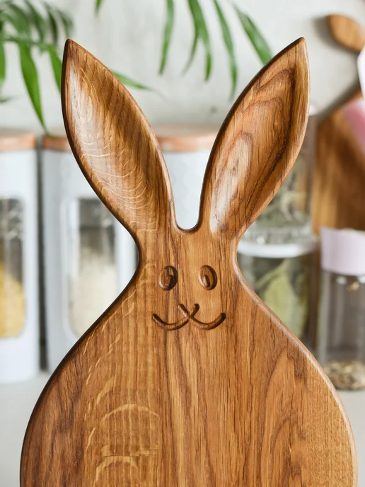 Standart wood Доска разделочная из дерева дубовая Заяц, коричневый, фото 6