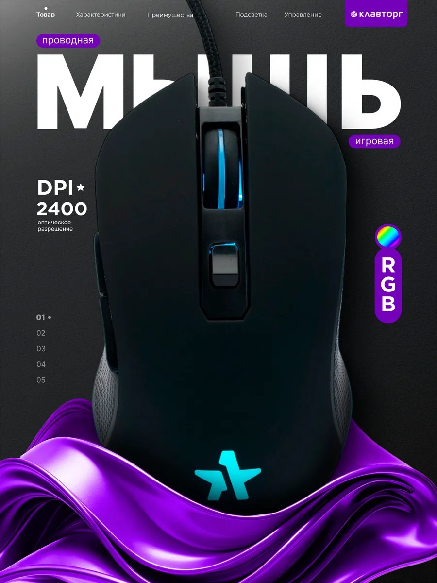 Мышка компьютерная игровая 1,5м /GM-780G