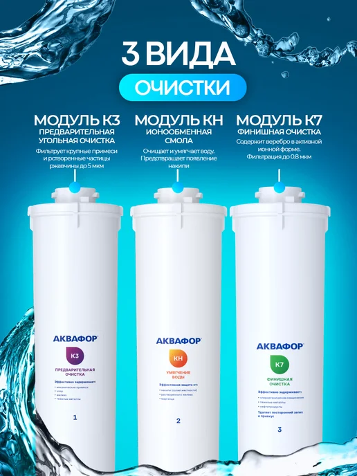 Аквафор Картриджи К3-КН-К7 для жесткой воды 3 шт, 3 шт, фото 2