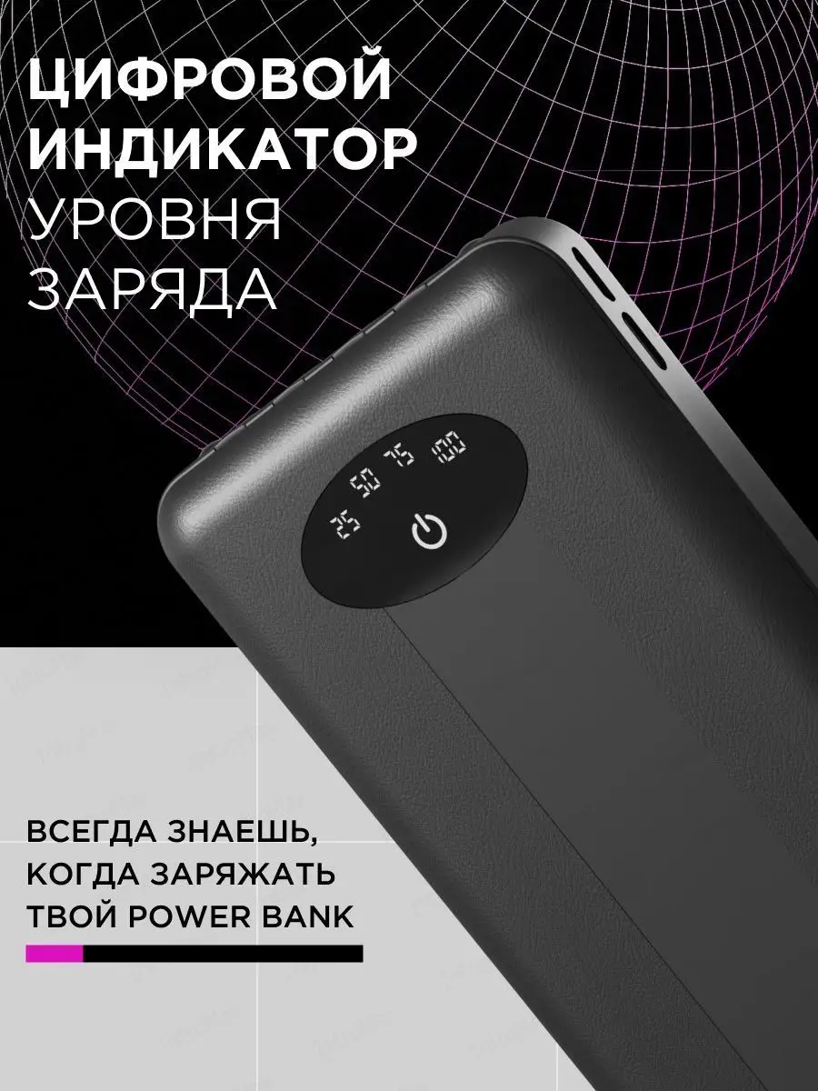 Power bank повербанк внешний аккумулятор телефона 10000 Маями 26446941  купить за 630 ₽ в интернет-магазине Wildberries