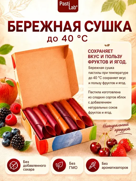 PastiLab Пастила без сахара Яблочная 400гр 16шт по 25гр, 400 г, 16 шт, в упаковке 260 г, фото 4