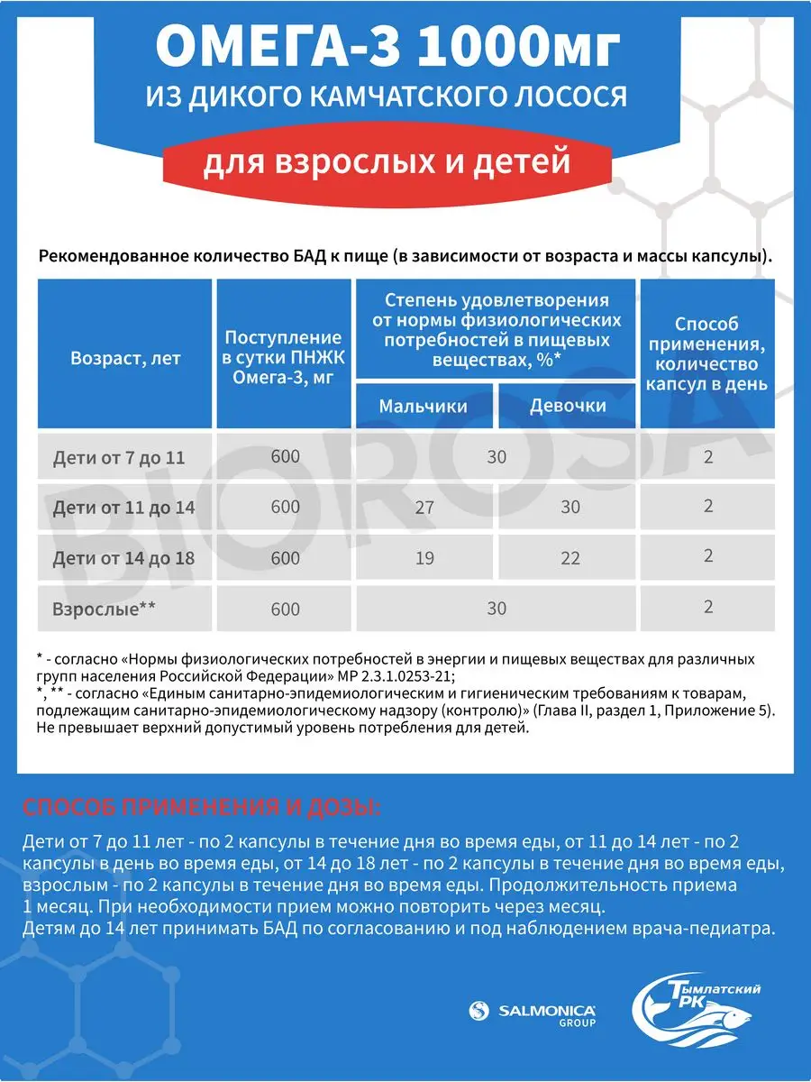 Омега 3 1000мг БАД из дикого камчатского лосося 160 капсул Тымлатский  рыбокомбинат 26486426 купить за 1 726 ₽ в интернет-магазине Wildberries