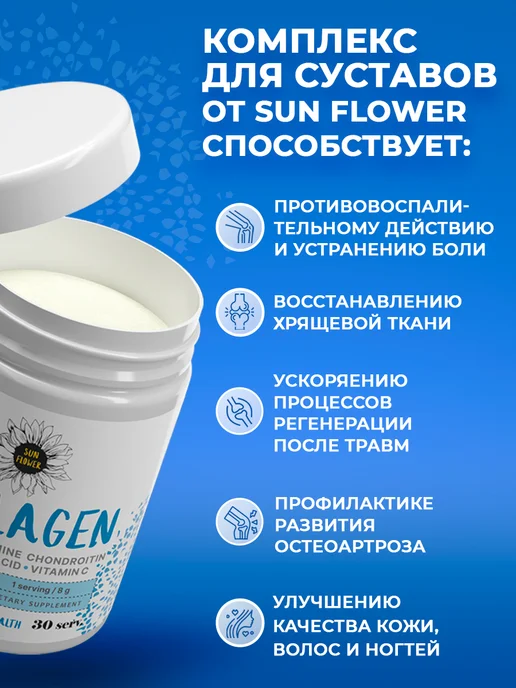 Sun Flower Коллаген 2 типа + хондроитин глюкозамин мсм, вариант, фото 2