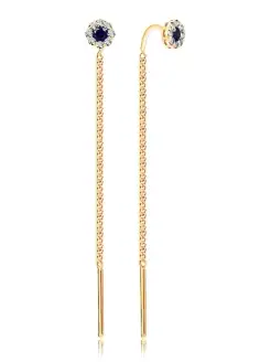 Серьги серебро 925 протяжки золотые серебряные с камнями VALTERA 26549208 купить за 734 ₽ в интернет‑магазине Wildberries