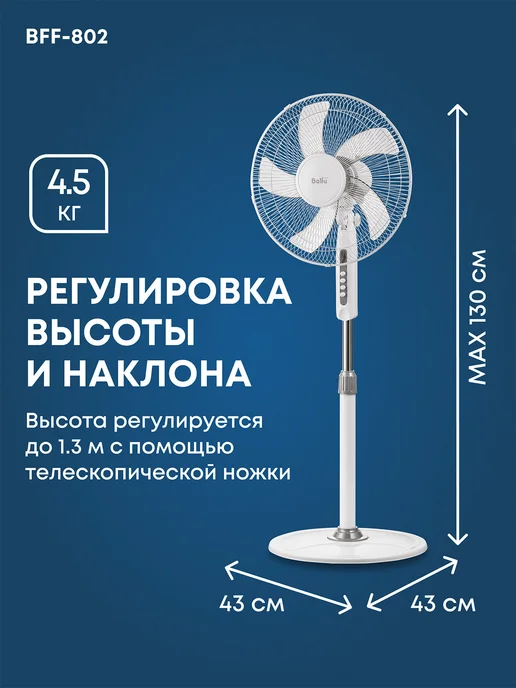 Ballu Вентилятор напольный BFF–802, белый, фото 6