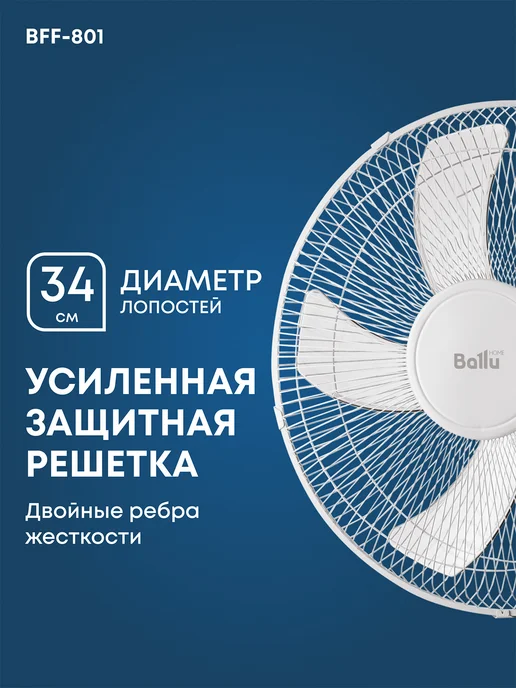 Ballu Вентилятор напольный BFF–801, белый, фото 4