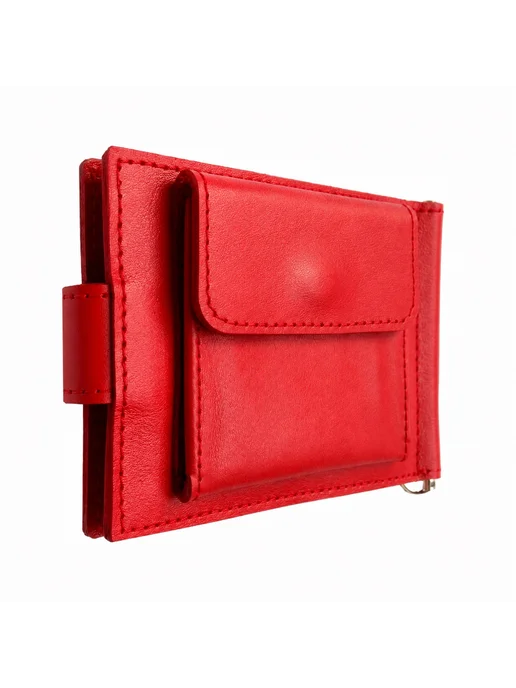 EZCASE Кожаный зажим для денег "Standart Pro" коричневый, красный, фото 2