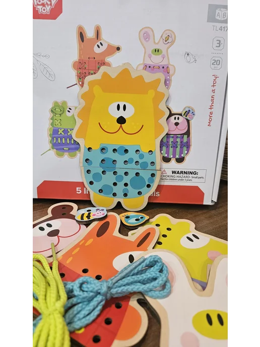 Tooky Toy Шнуровка "Животные", зеленый