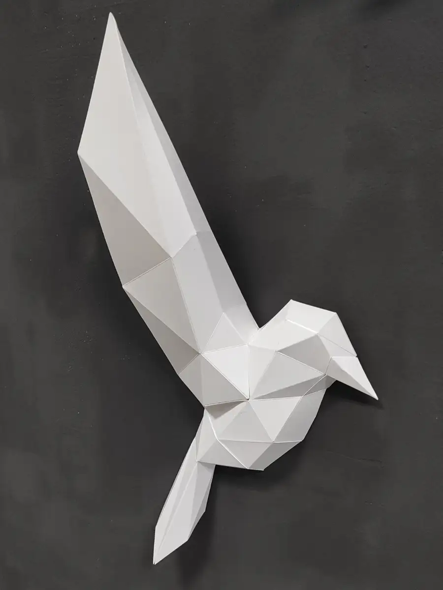 Набор для творчества 3D Декор на стену Акула Жанна Оригами Для Взрослых и Детей Ножницы НЕ нужны