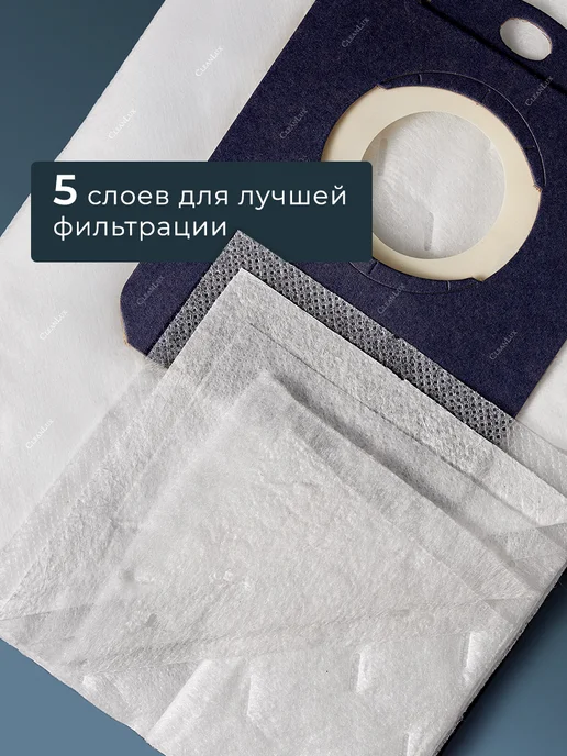 CleanLux Мешки для пылесоса Philips FC9174 FC9071 FC9170 S-bag, 5 шт, фото 4