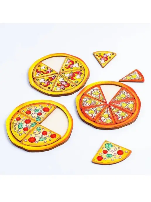 Smile-Decor Игровой набор "Пиццерия", математическая игра, рамка-вкладыш, вариант, фото 5