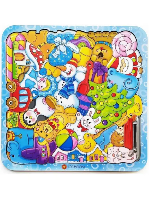 Smile-Decor Развивающая рамка-вкладыш Новый год деревянная головоломка, вариант