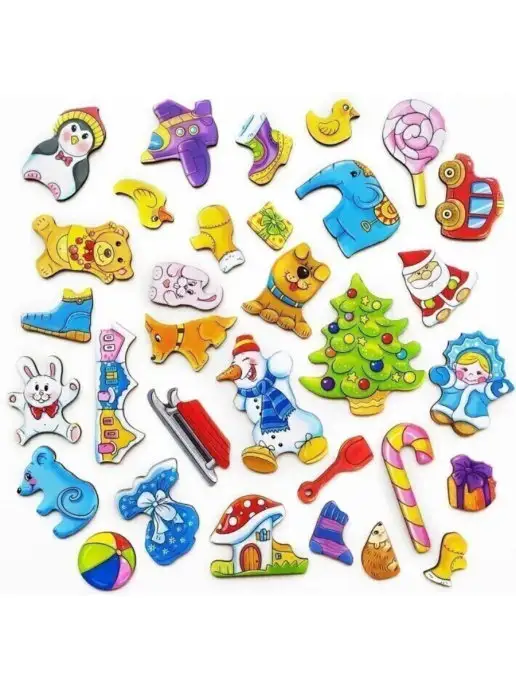 Smile-Decor Развивающая рамка-вкладыш Новый год деревянная головоломка, вариант, фото 2