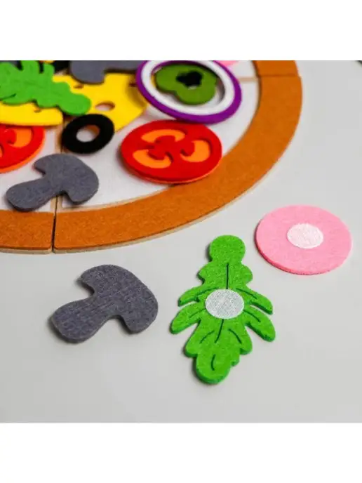 Smile-Decor Игра с липучками "Пицца", математическое пособие из фетра, вариант, фото 6