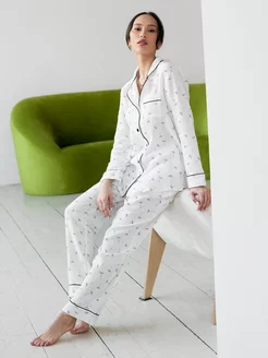 Пижама со штанами муслиновая Time4family 26776116 купить за 3 236 ₽ в интернет-магазине Wildberries