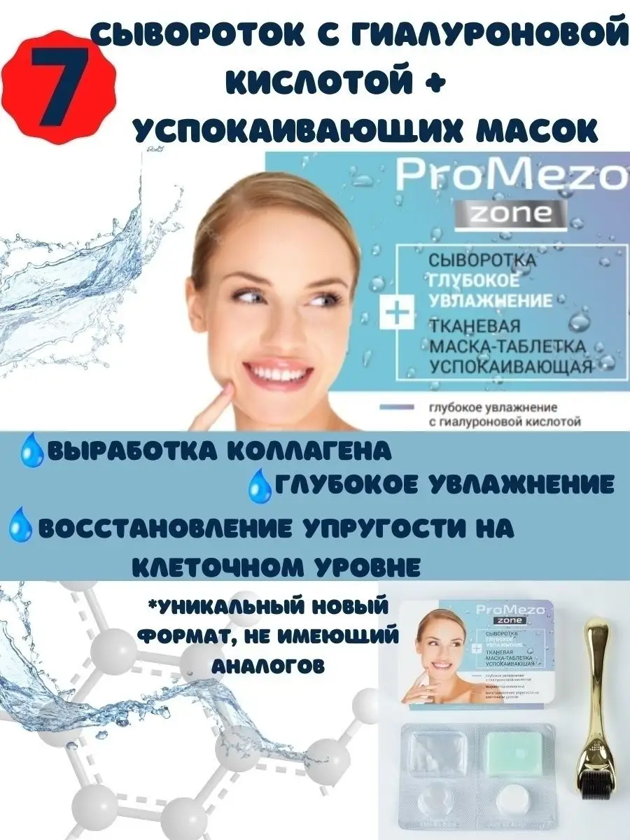 ProMezoZone Сыворотка для мезороллера, массажа лица Гиалуроновая кислота