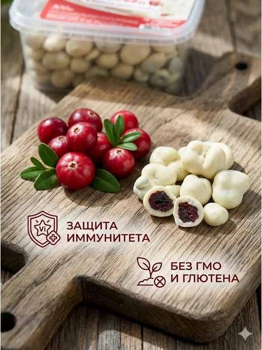 Сладости от Юрича Клюква в белом шоколаде, 500 г, в упаковке 320 г, фото 2