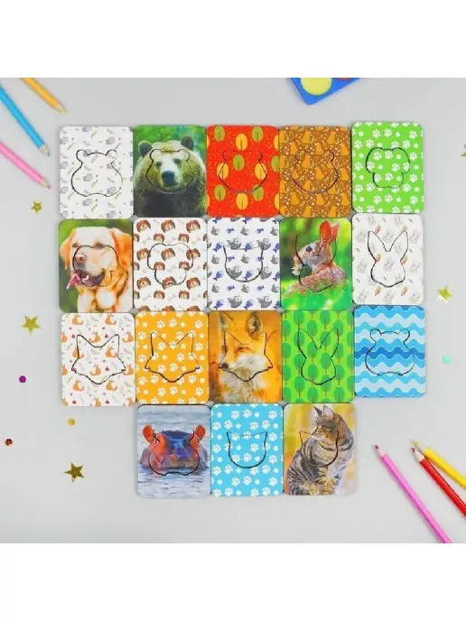 WoodLandToys Развивающая игра Доски Сегена "Животные", досочки цветные, вариант, фото 3