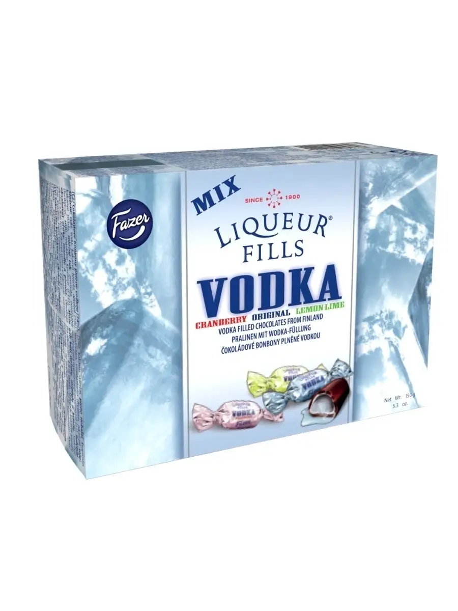 Конфеты шоколадные с водкой Liqueur Fills Vodka натуральный шоколад финский  150г. Финляндия Fazer 26821707 купить в интернет-магазине Wildberries